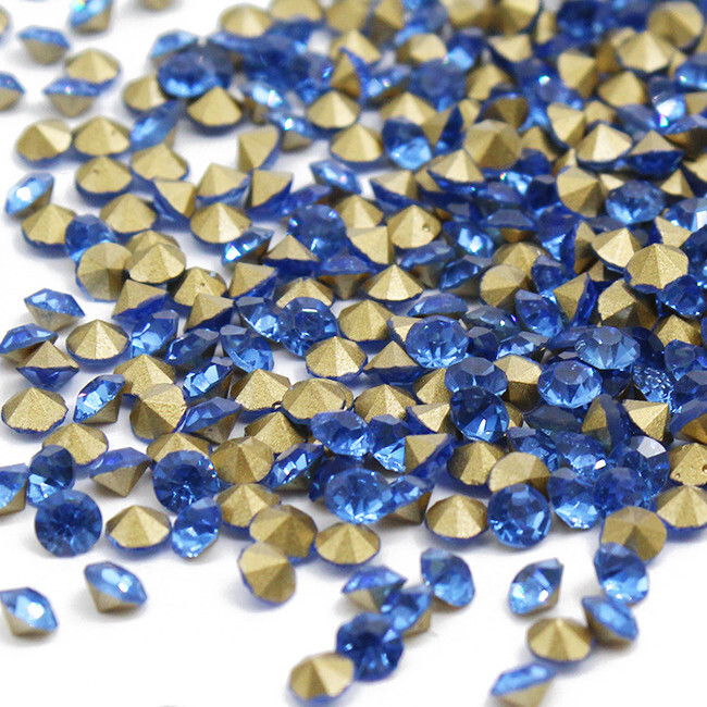 10 Bag Faceted Glass Pointed Rhinestone Findings Back Plated 1.9~2mm 1440pcs/Bag