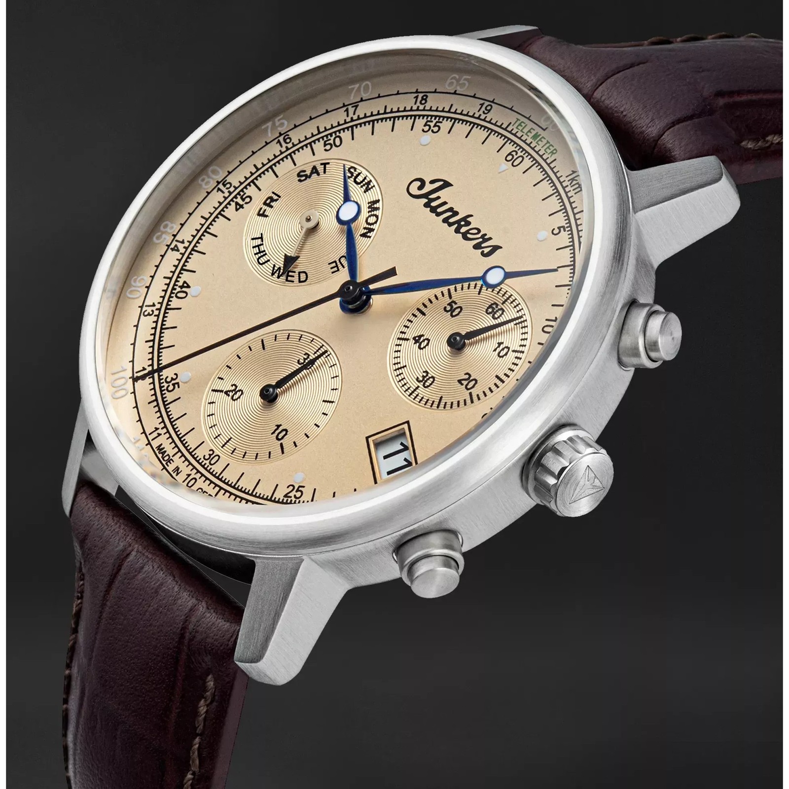 Junkers Men’s Watch Graf zu Castell 9.69.01.05 Sapphire Glass, Leather Strap