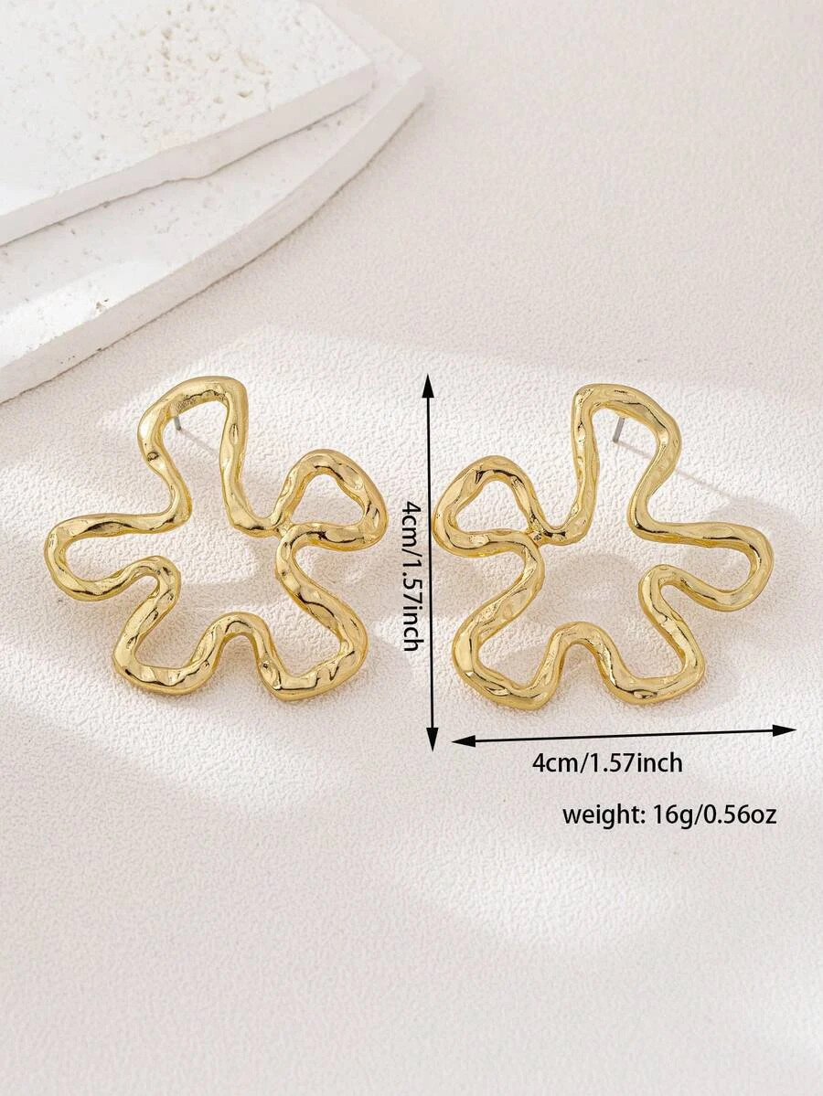 1 pair Sunflower Stud Earrings Elegant Floral Jewelry Women Gift