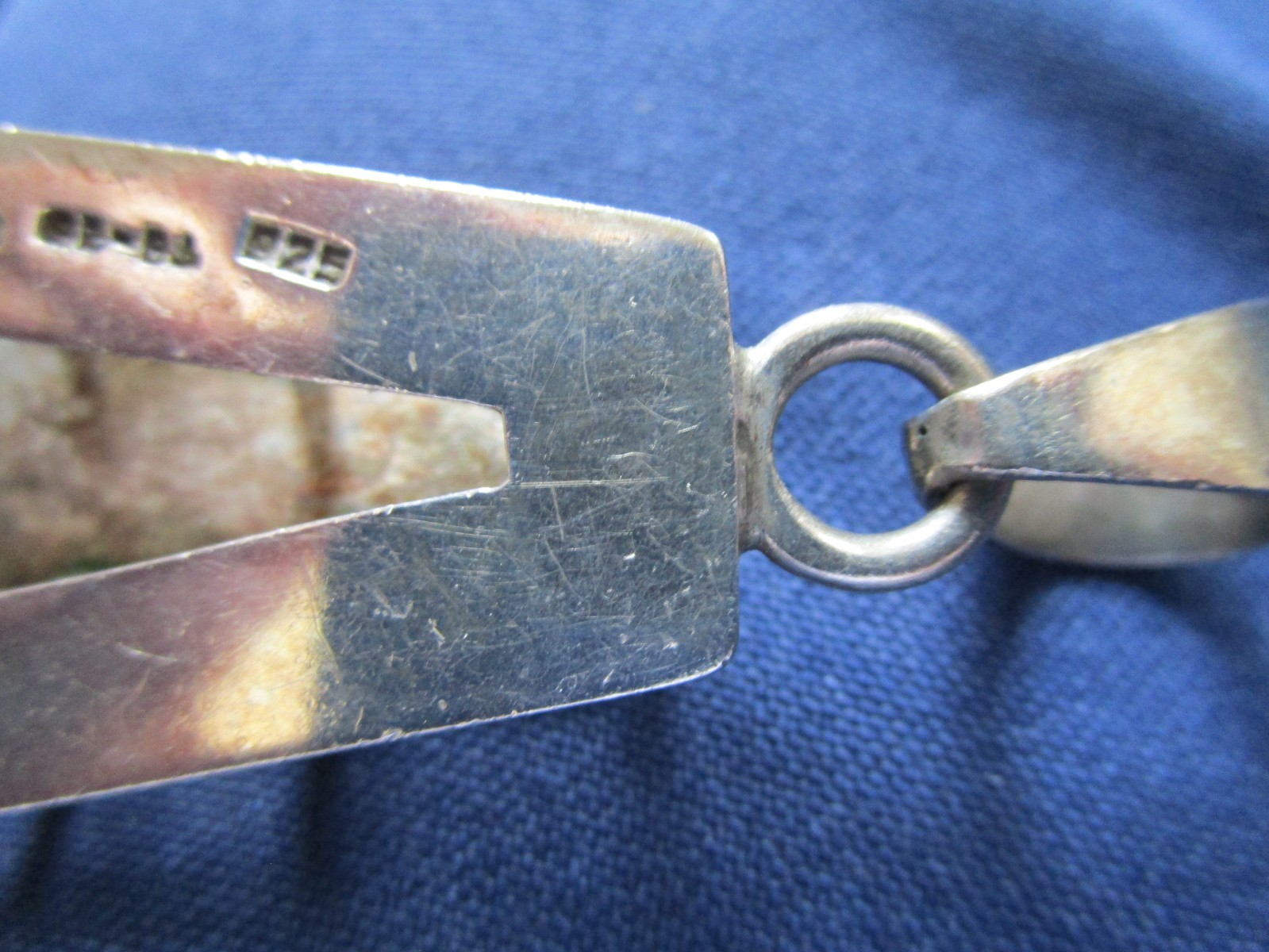 VTG Mexico Sterling 925 Onyx Pendant 42 gms Pentagon Open Raised Pillars 2 Layer