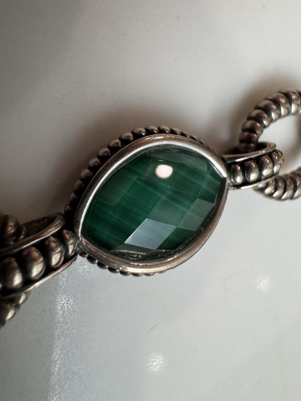 LAGOS Malachite and Quartz Doublet Venus Link Bracelet Sterling Silver 925