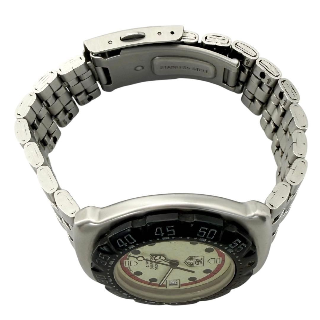 TAG Heuer Formula 1 WA1211 Cream Dial Black Red Silver Men’s Watch Working Good