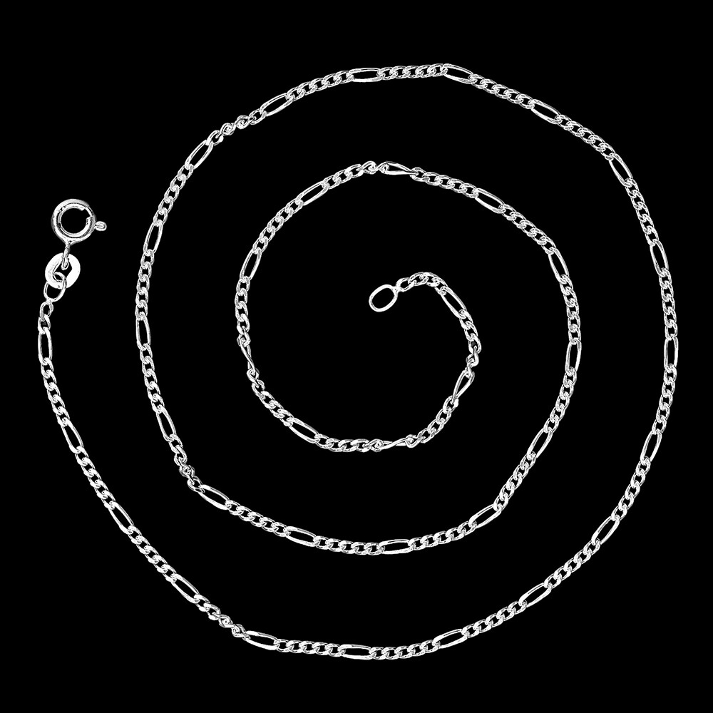 18 inch Figaro Style Chain 925 Sterling Silver Jewelry 6117