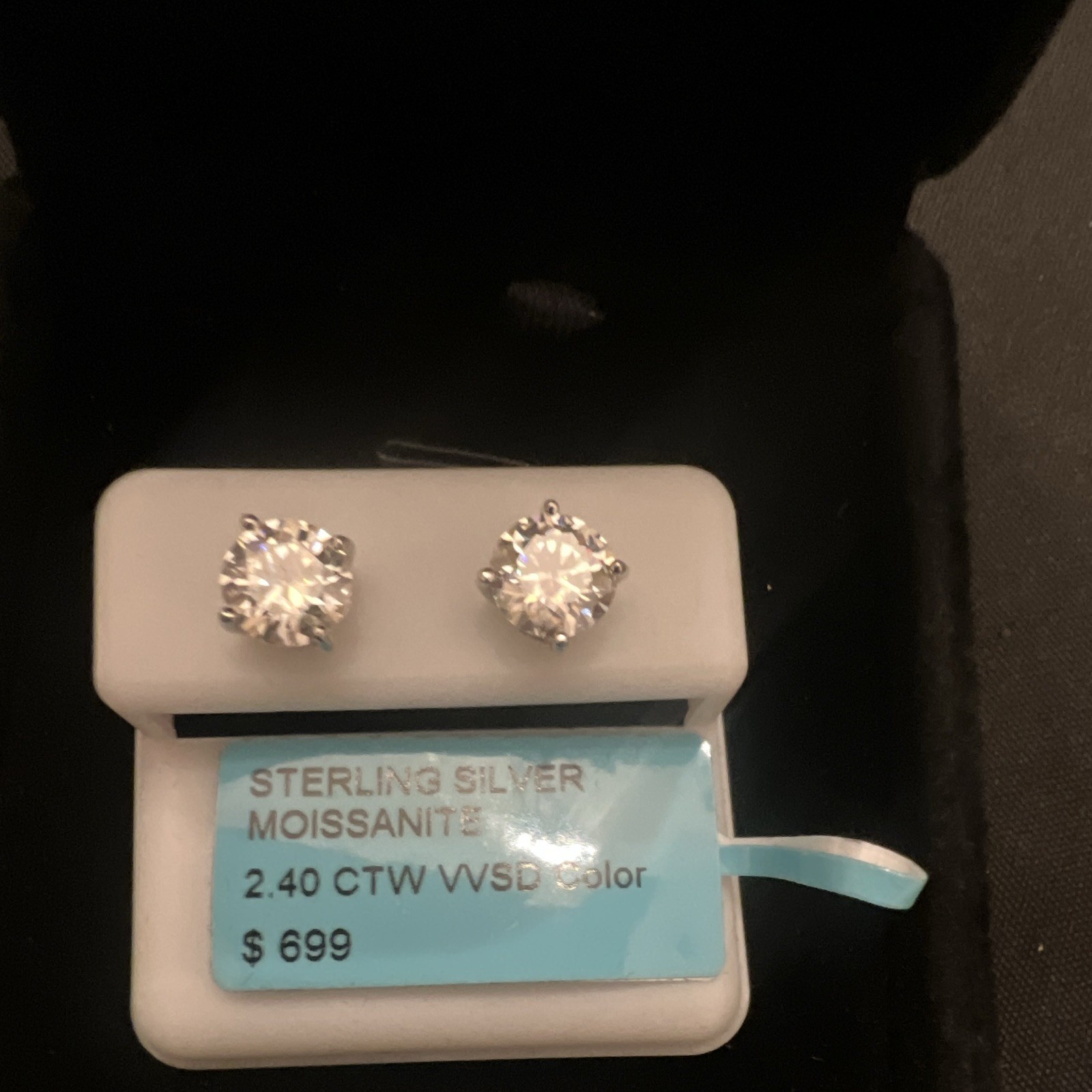 HUGE 11.16 ctw VVS1 Round Cut Moissanite Halo 925 Sterling Silver Stud Earrings