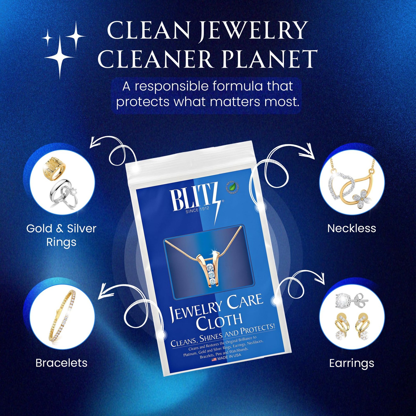 Jewelry Care Cloth Pre-Treated for polishing Gold Silver and Platinum Jewelry…