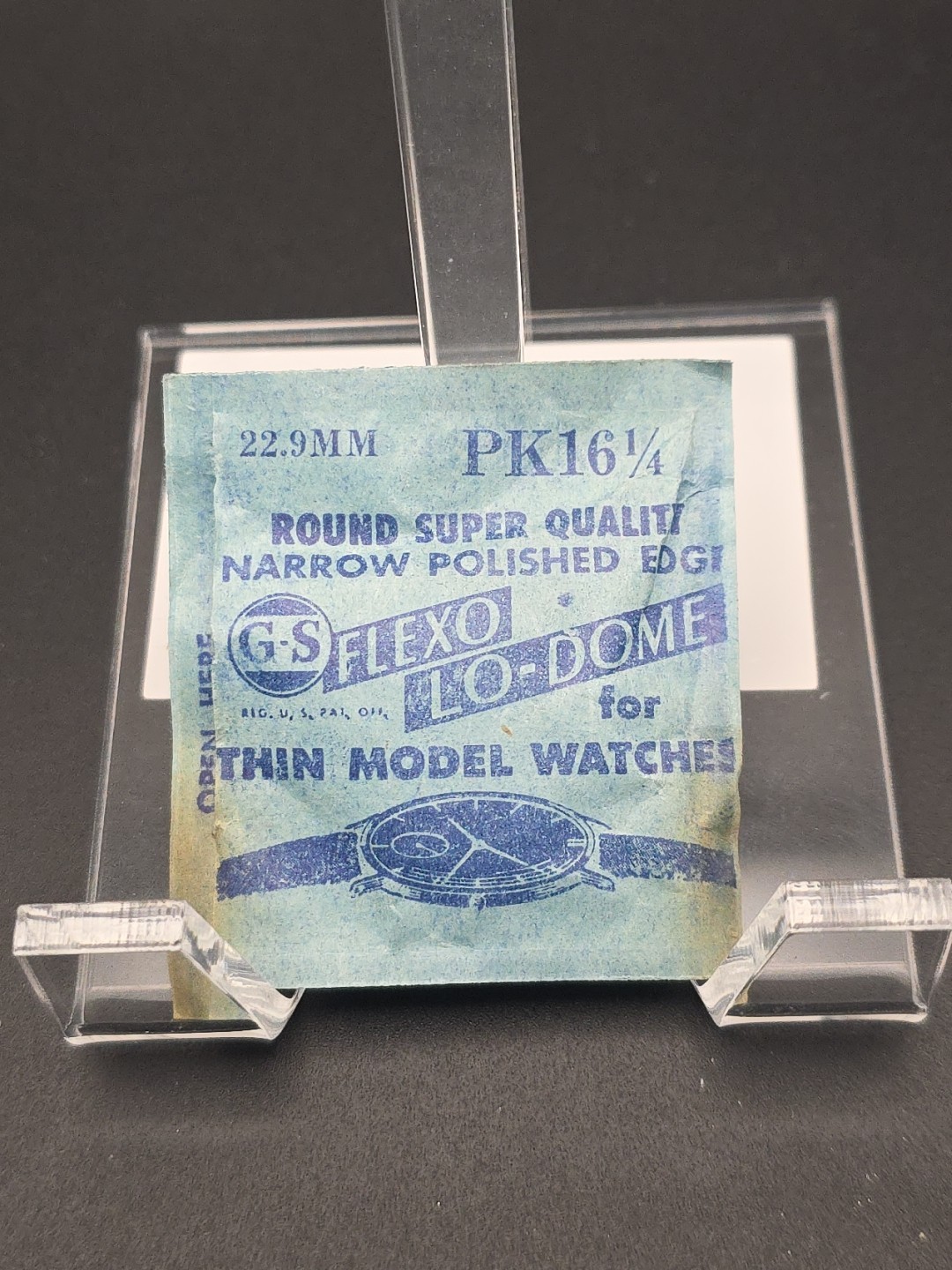 G-S Watch Crystal PK 16 1/4 22.9MM Lo Dome