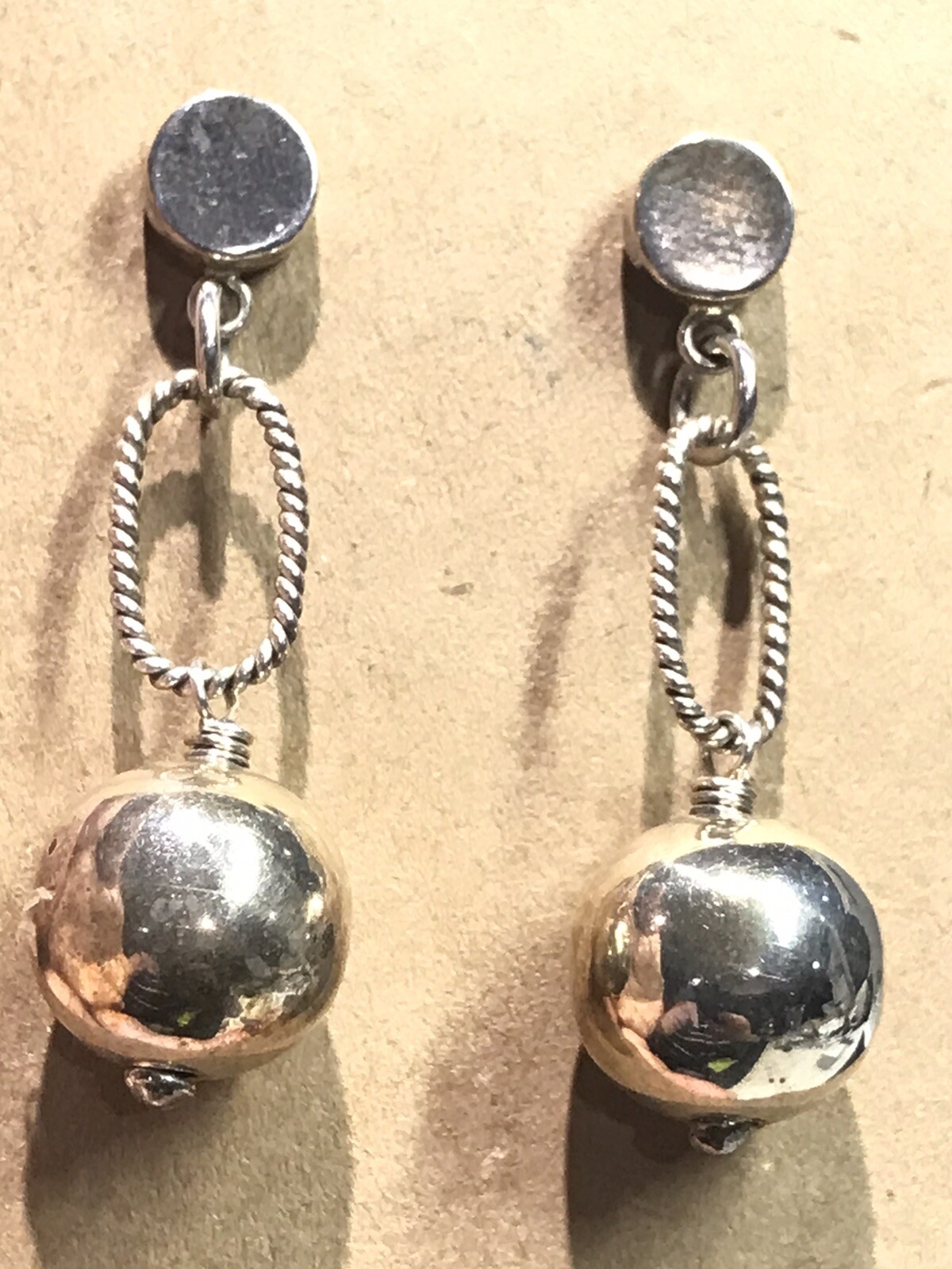vintage hand crafted sterling silver earrings not stamped acid tested 11 Grams