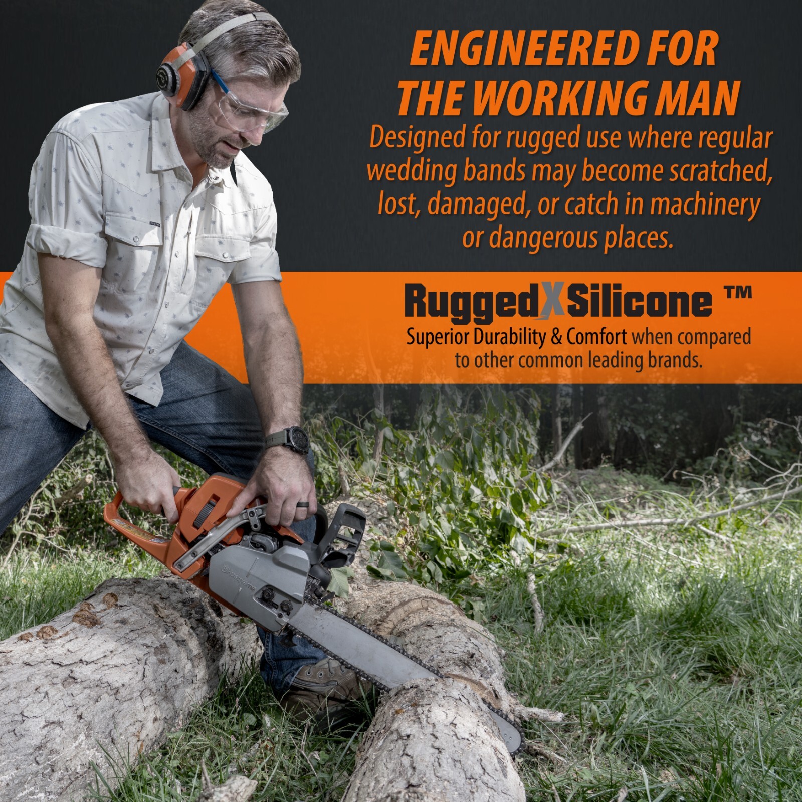 Tactical Silicone Ring | Gun Barrel Grooves + Free Travel Case