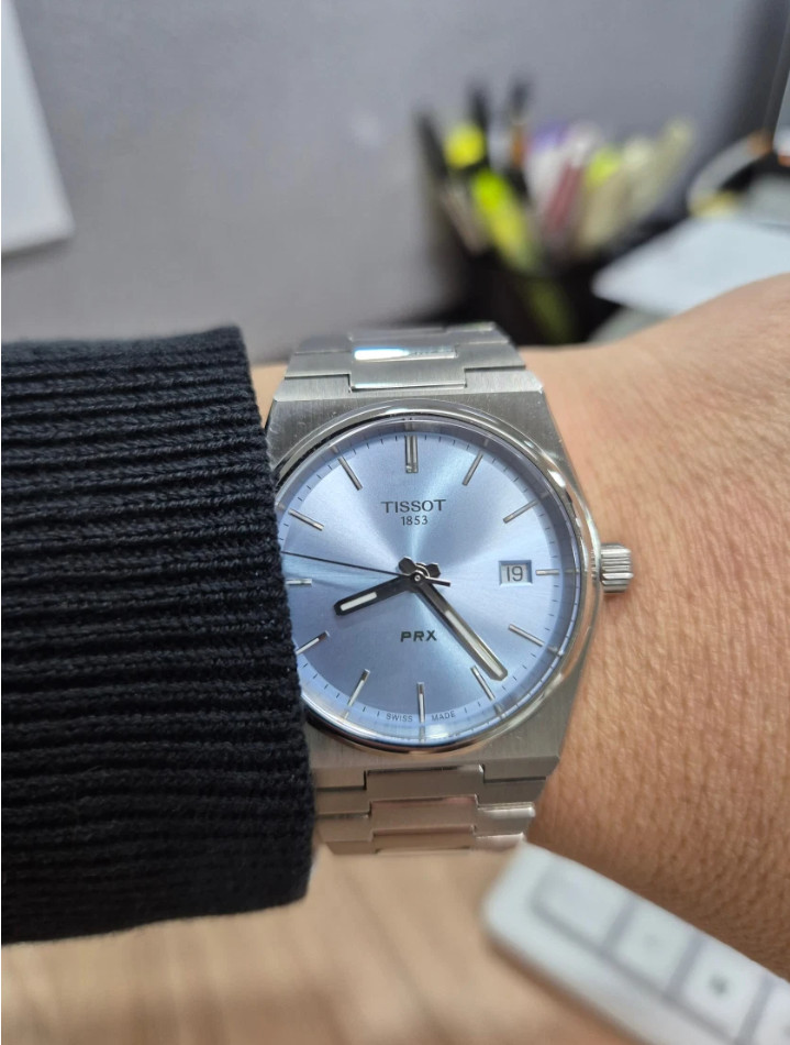 Tissot PRX 35mm Quartz Light Blue Dial Steel Men’s Women’s Watch T1372101135100