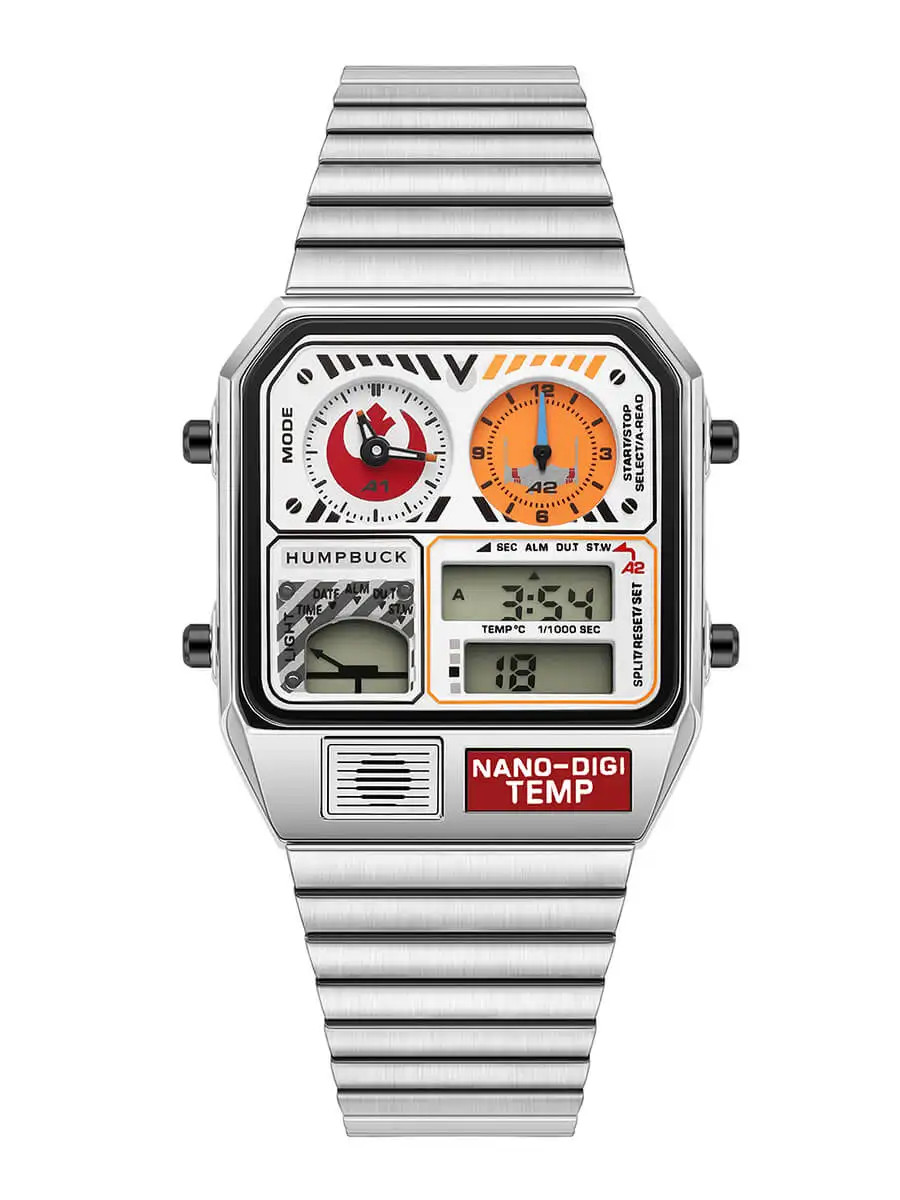 Classic Steel Men’s LED Watch – Digital Display, Temperature & Calendar