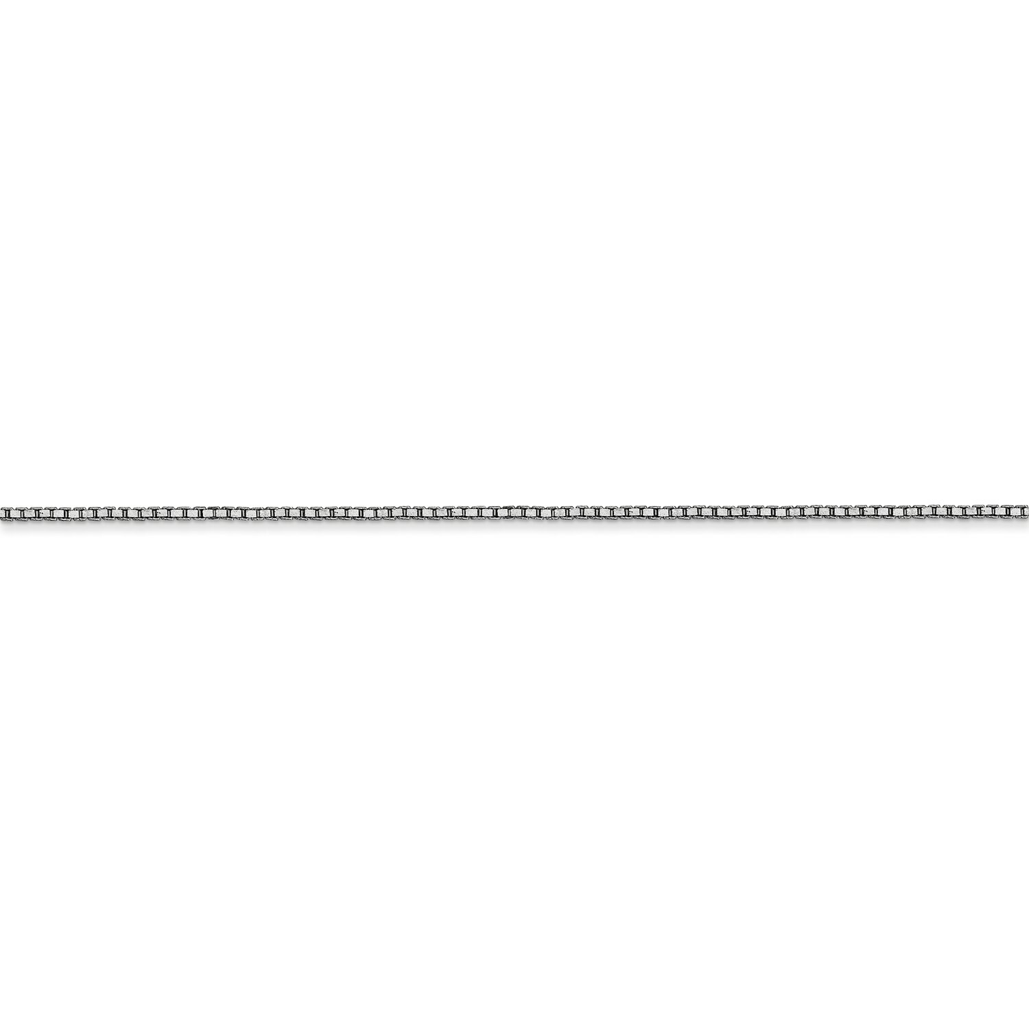 14k White Gold 0.90mm Solid Plain Box Link Chain w/ Lobster Clasp 16″ – 30″