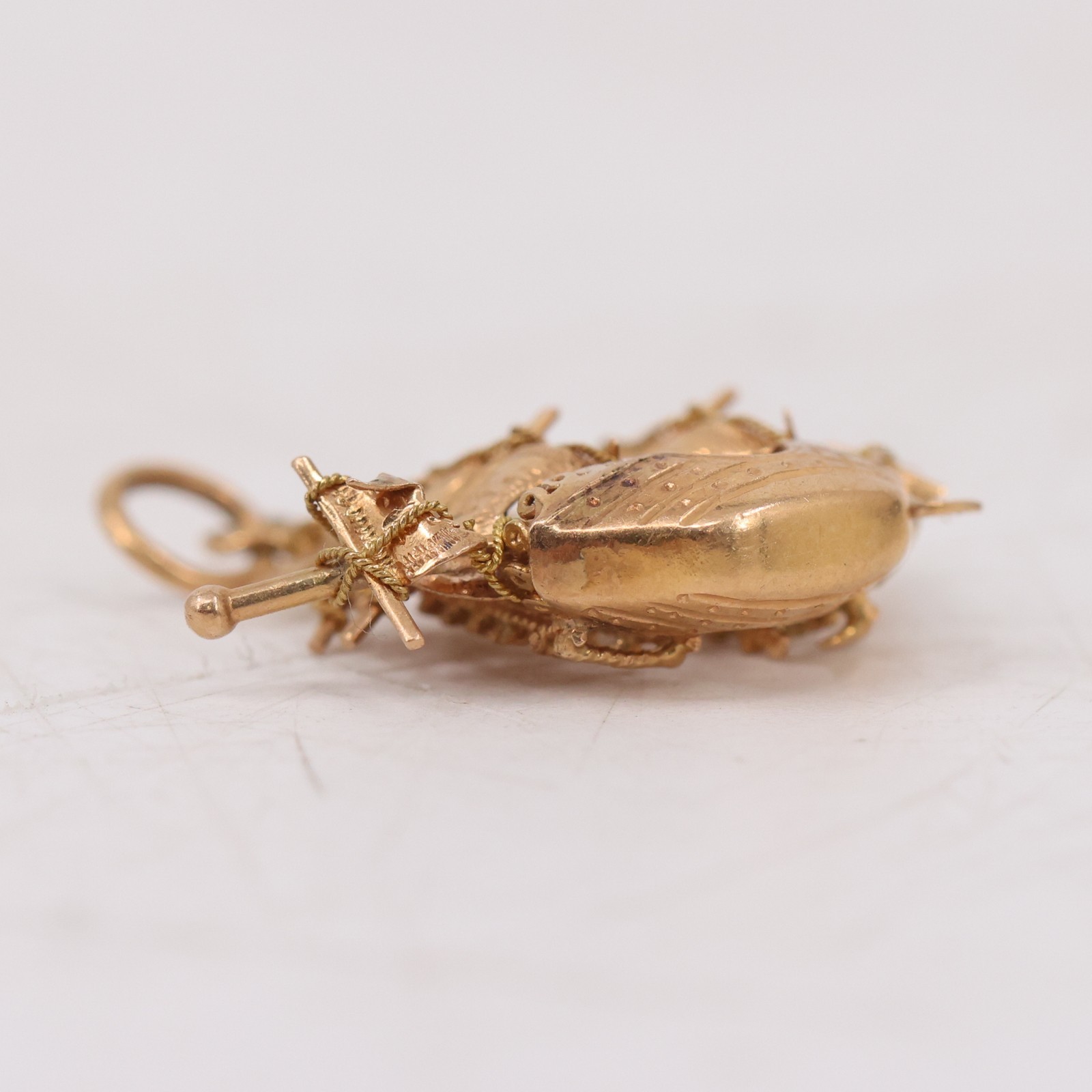 18KT Gold Karat 2.4 Grams Spanish Galleon Pirate Ship Charm Necklace Pendant