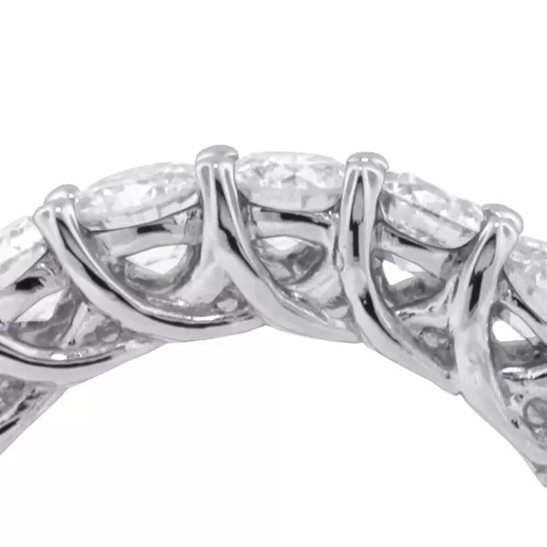 Eternity Wedding Ring 14K Gold Trellis Round 5.50 Carat Lab-Grown Diamond D VVS1