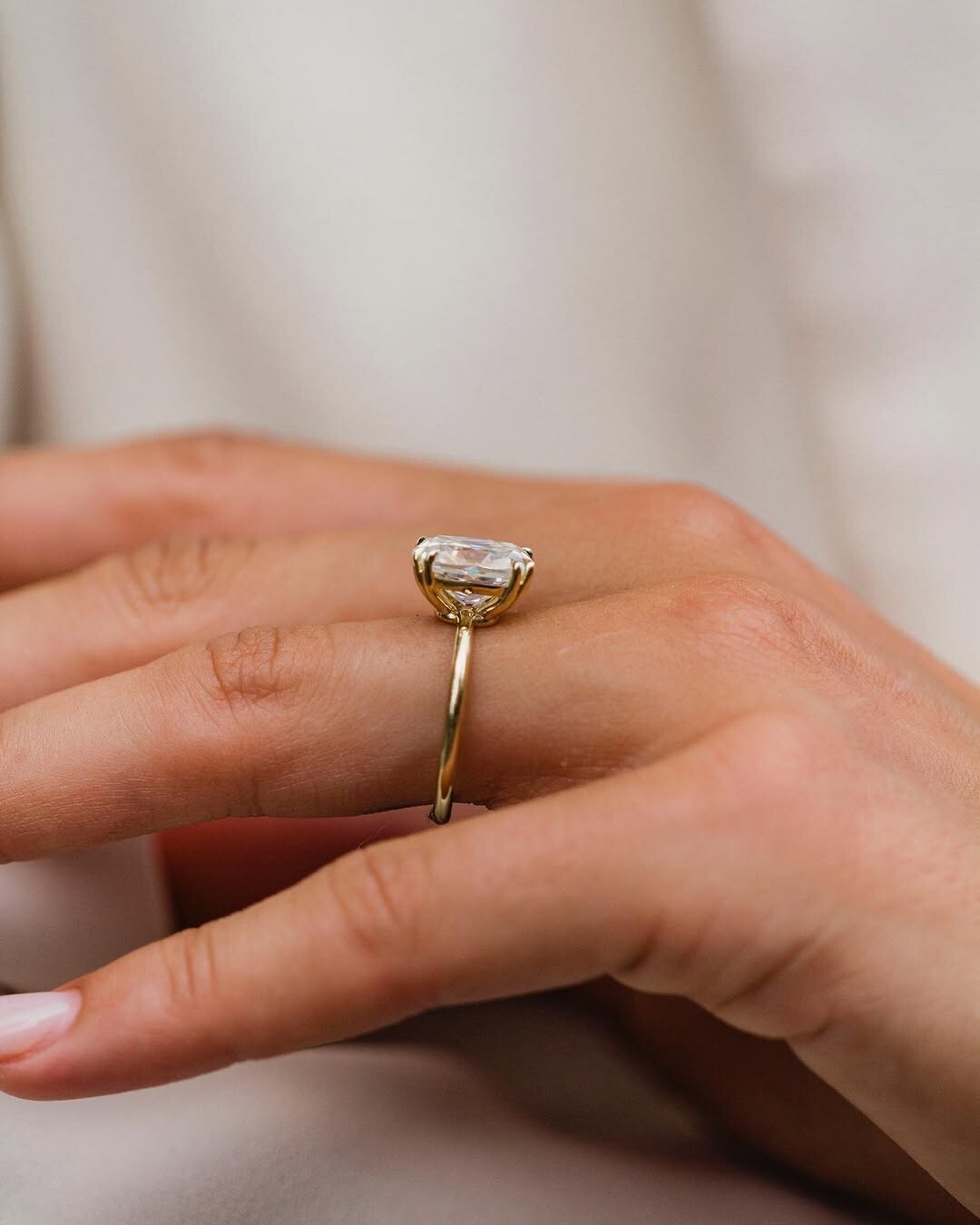 4.55 CT Old Mine Elongated Cushion Cut Moissanite Engagement Ring, Proposal Ring