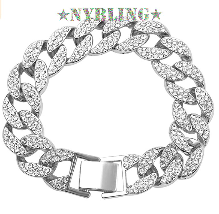 16MM ICED Miami Cuban Choker Chain Necklace or Bracelet Mens Plated CZ Jewelry