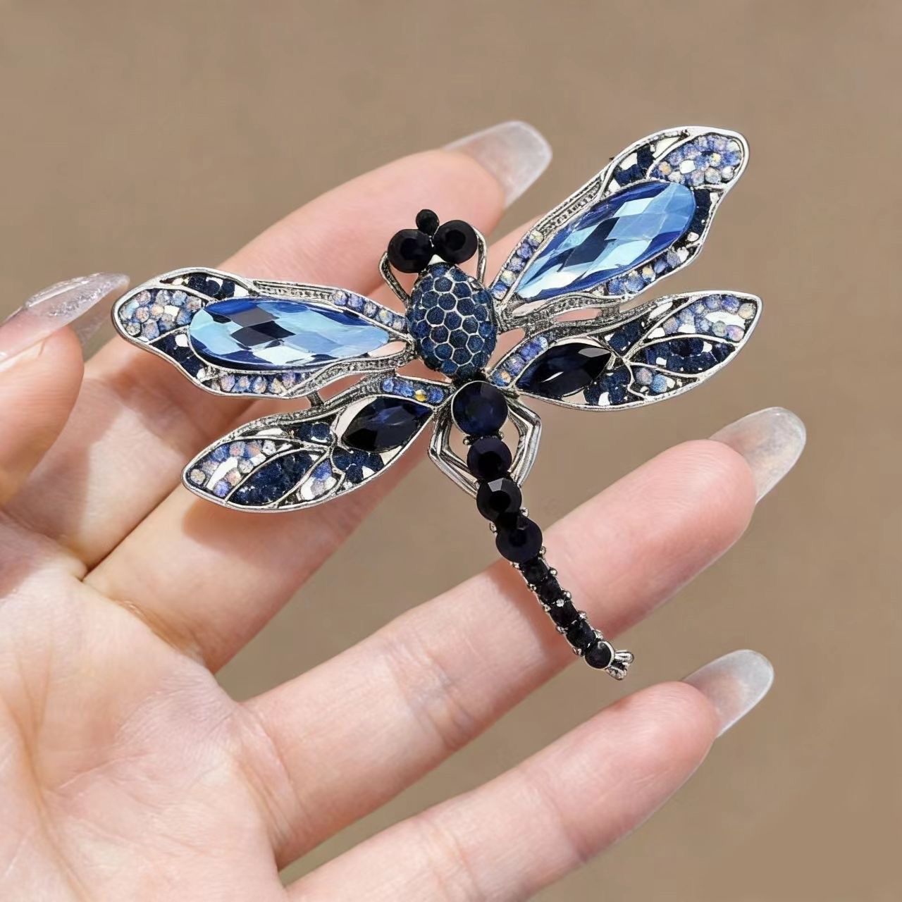 Blue Dragonfly Brooch for Women, Premium Accessory for Coats, Sweaters