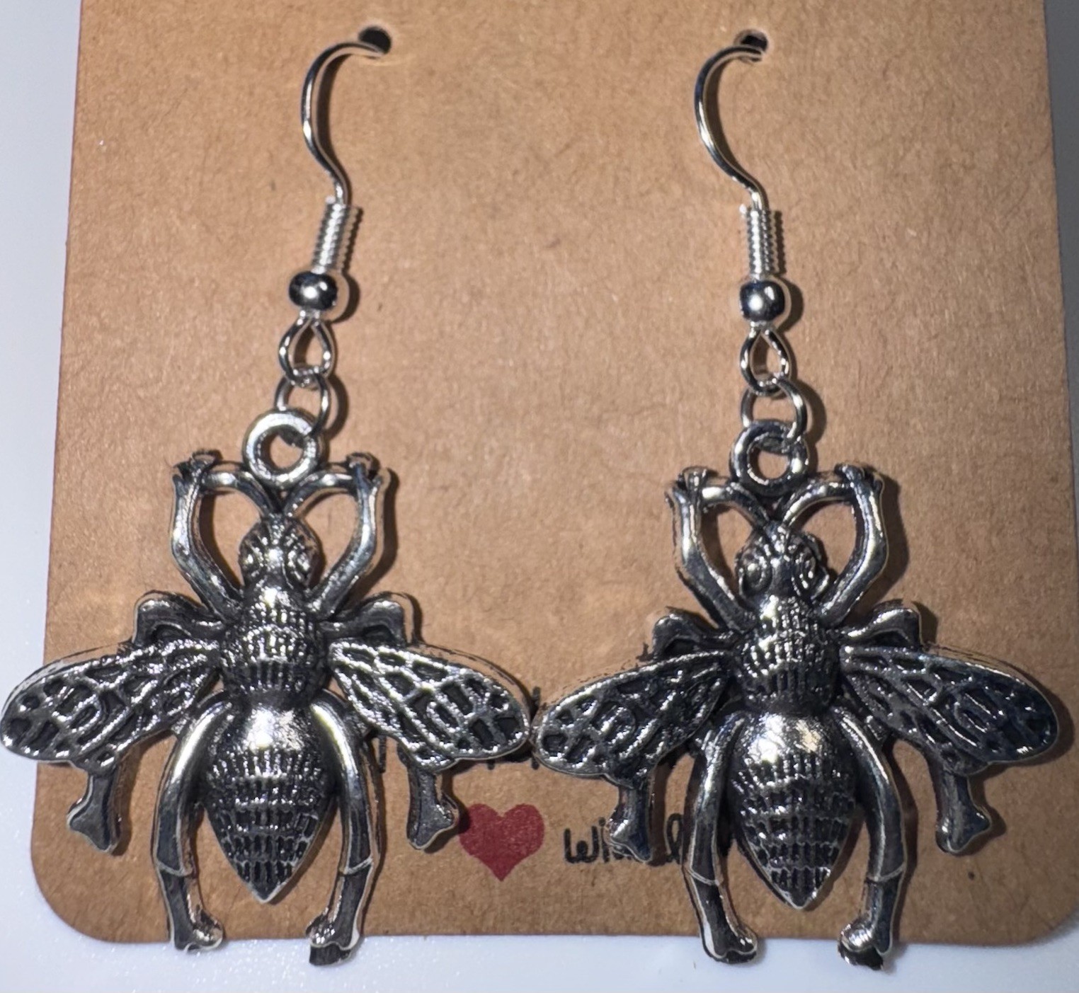 Bee Nickel Free Handmade Dangle/Fishhook Earrings