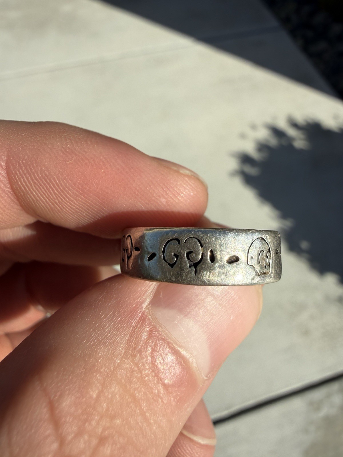 Gucci Ghost Ring x Trouble Andrew 925 Sterling Silver Size 6.5