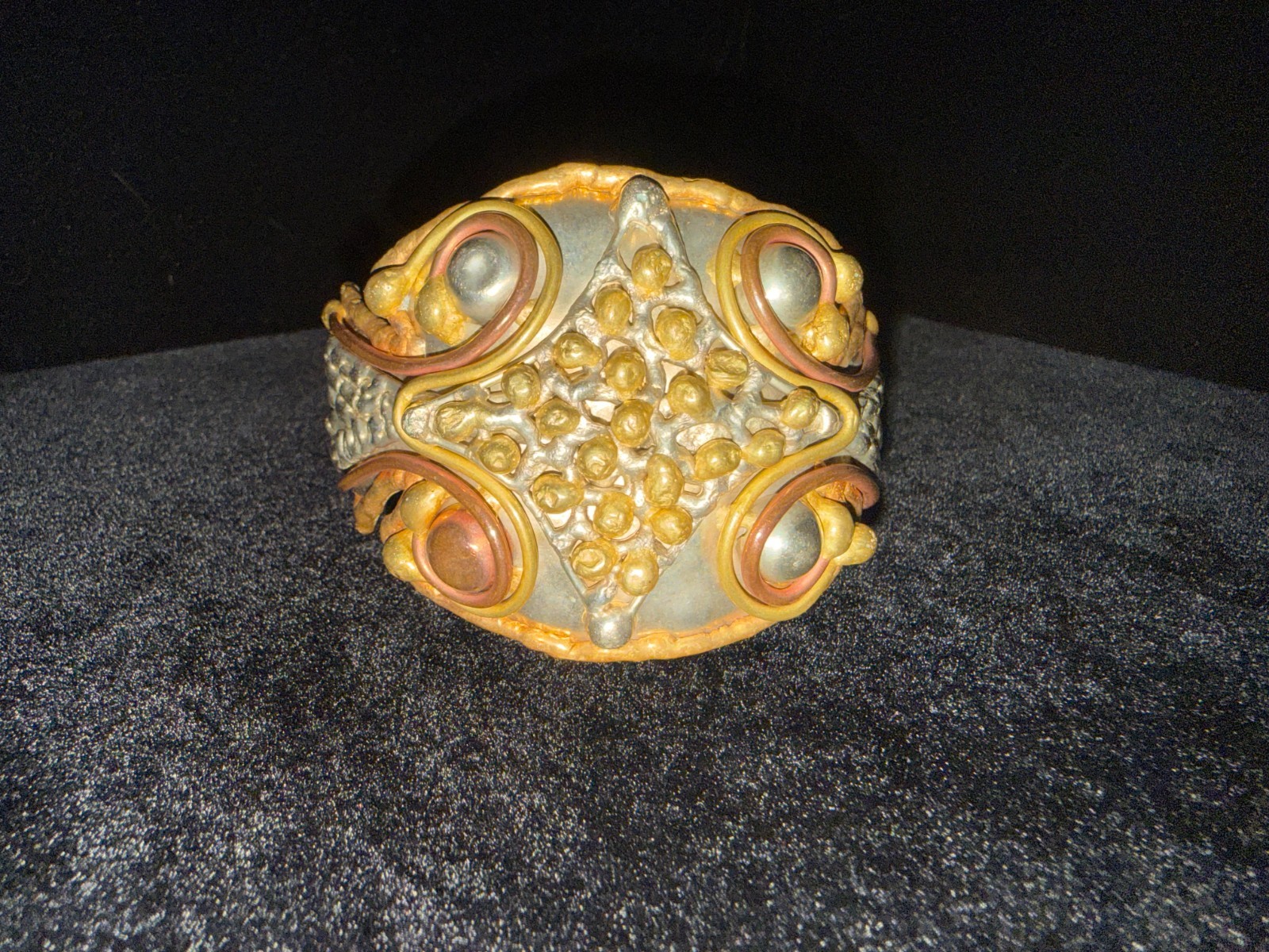 Metal Soldered Cuff Bracelet Copper Brass Aluminum Modernist Sculpture SEE VIDEO
