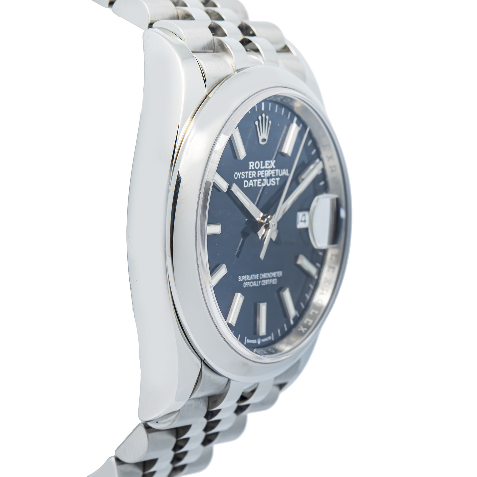 Rolex DateJust 126200 Jubilee Stainless Motif Blue Dial Auto Unisex Watch 36mm