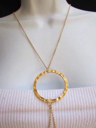 New Women Fashion Gold Classic Ring Metal Body Chain Jewelry Long Necklace Basic