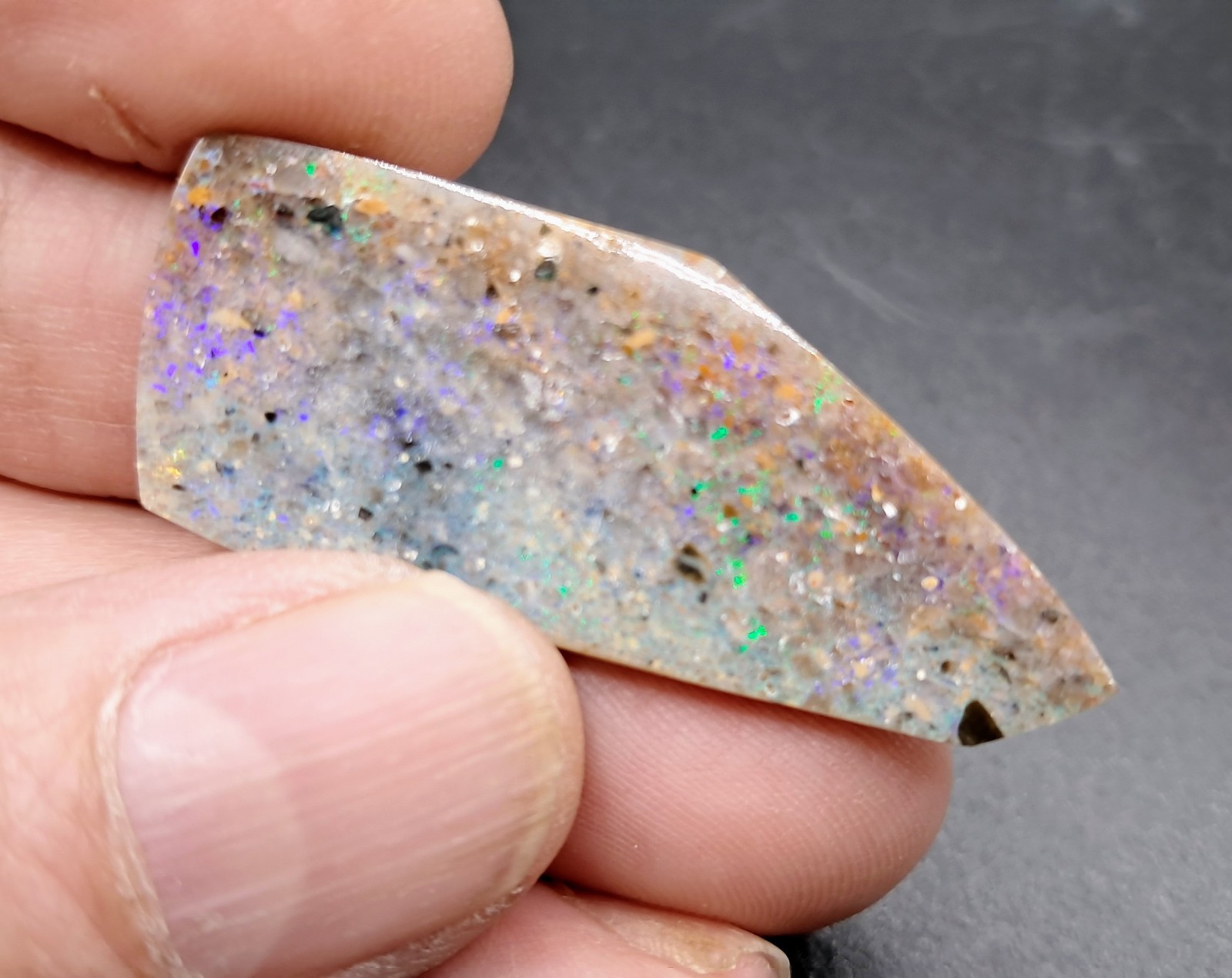 Louisiana Opal Cabochon 43.5 X 18 mm Freeform