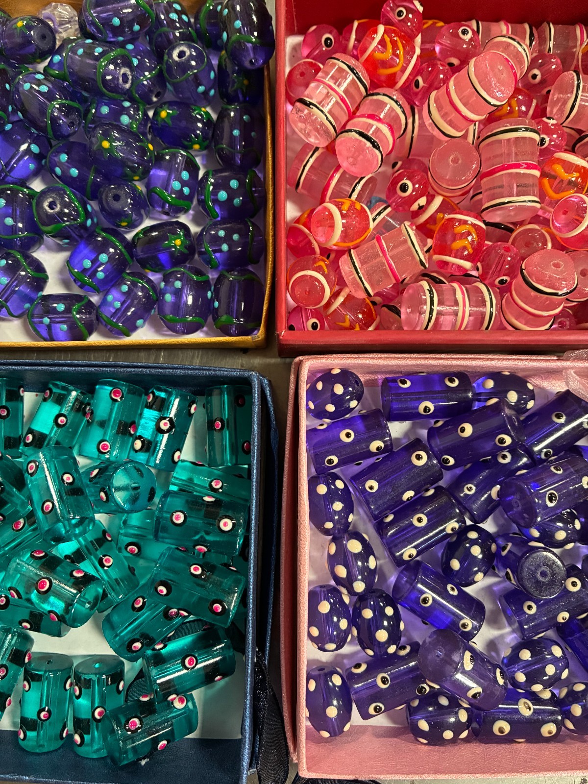 2 Lbs Mixed Glass & Acrylic Plastic Beads 10-15mm Center Drill Bulk Craft Lot