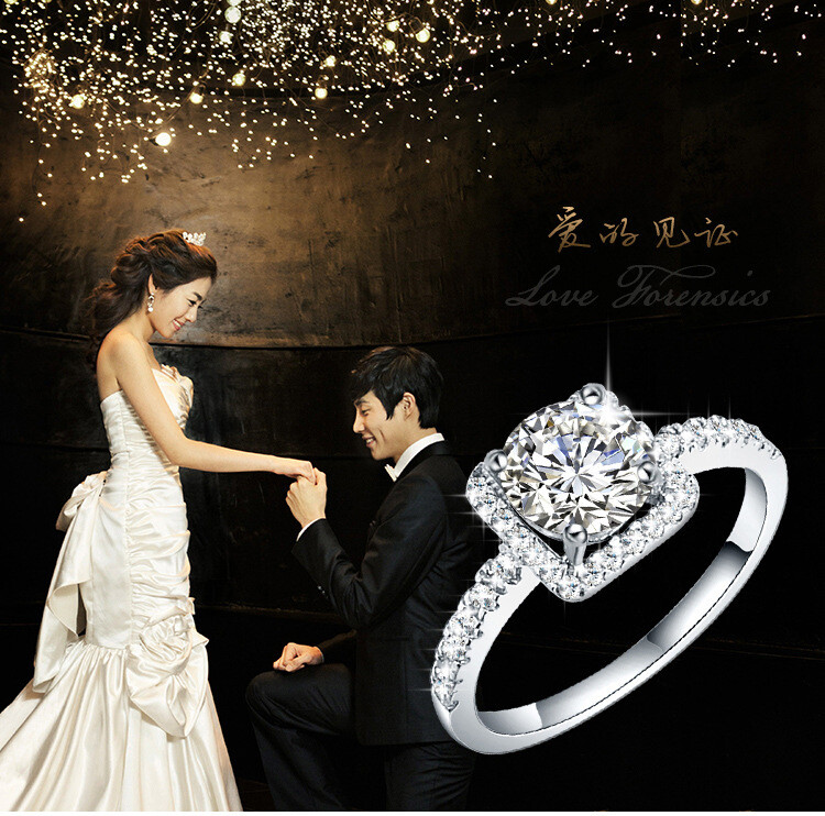 925 Sterling Silver Square Diamond Created Women’s Wedding Engagement Ring R8