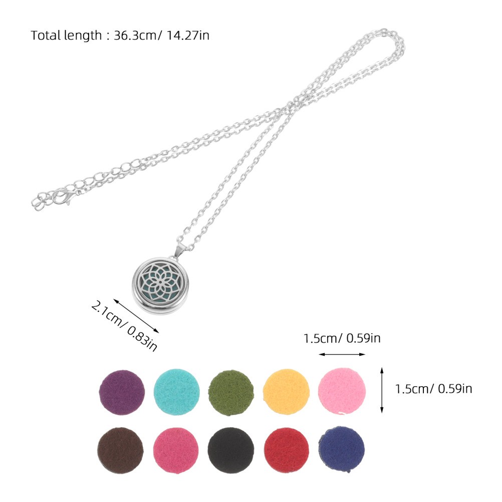 Essential Oil Diffuser Necklace Aromatherapy Men Women Pendant Refill Pads