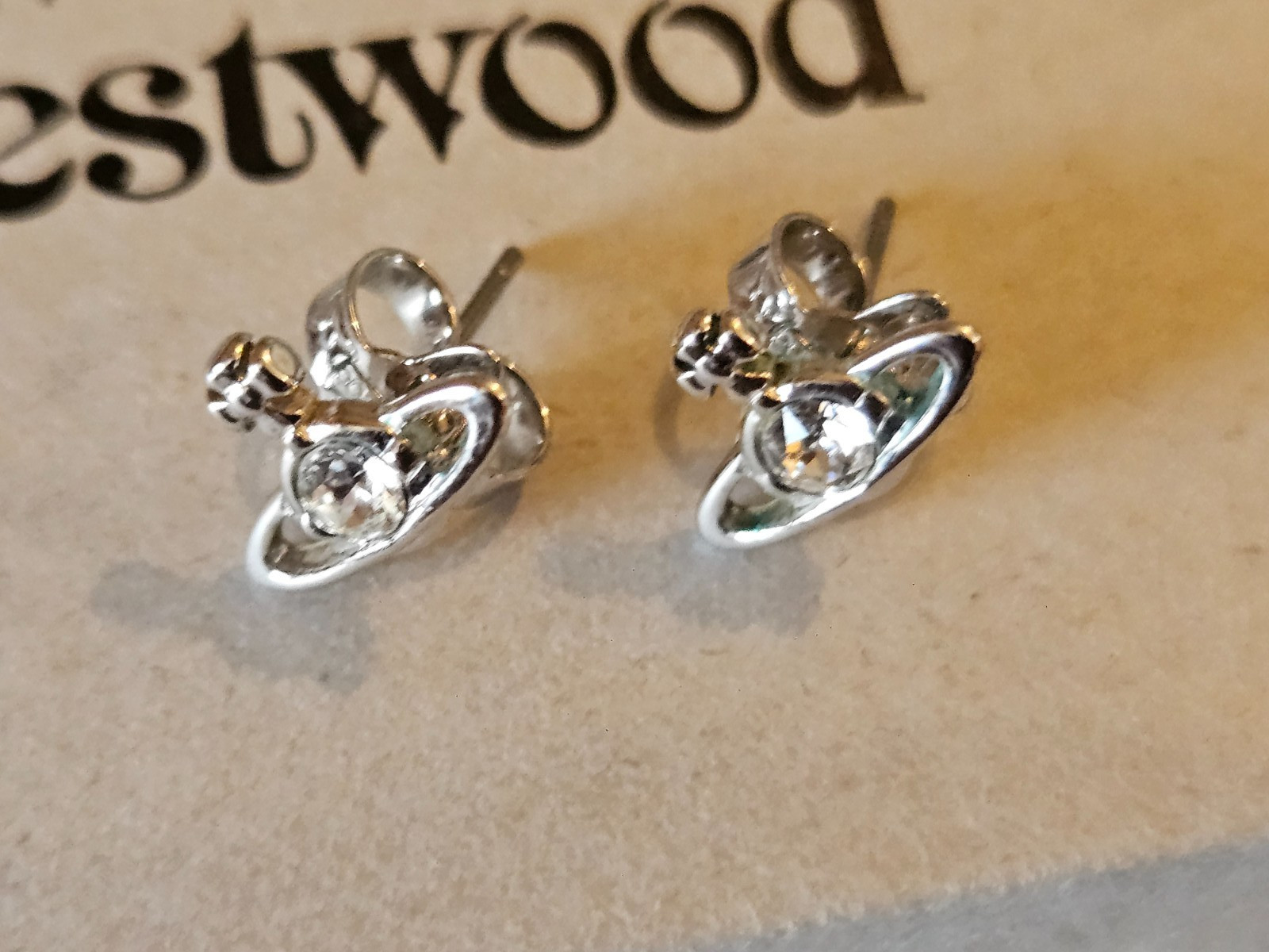 Vivienne Westwood Petite Orb Diamante Earrings Boxed