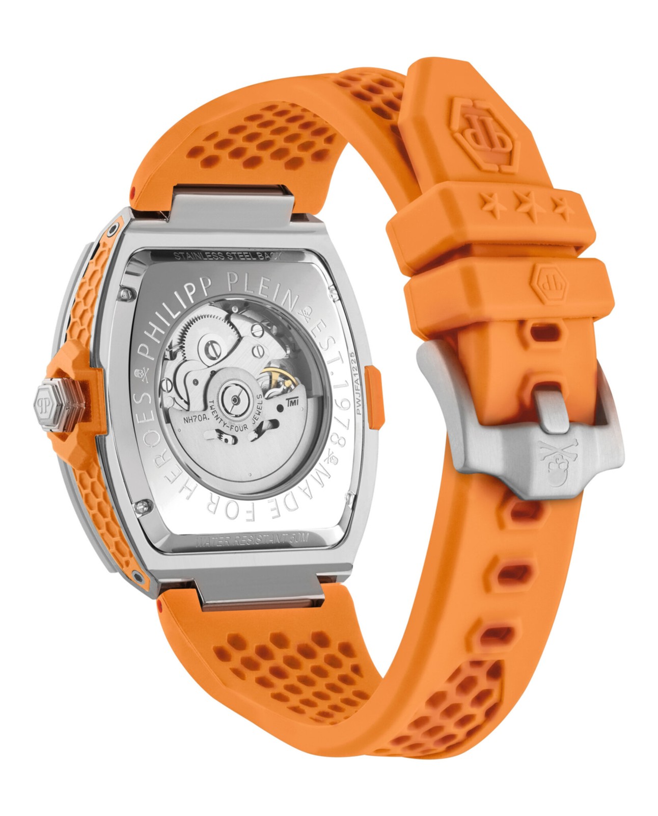 Philipp Plein Mens Stainless Steel 44mm Strap Fashion Watch