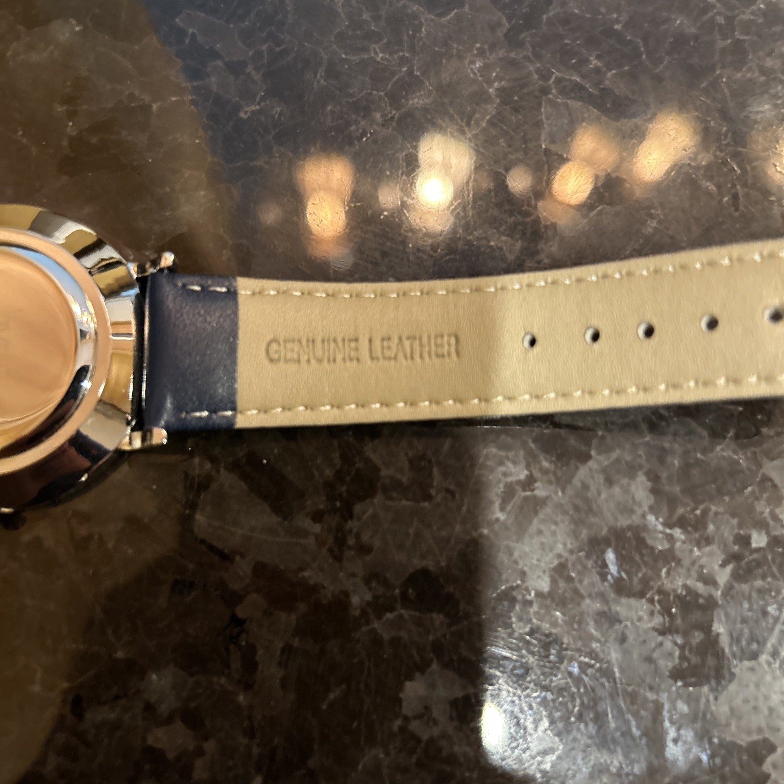 PX Mens Genuine Leather Strap Watch- Blue Band