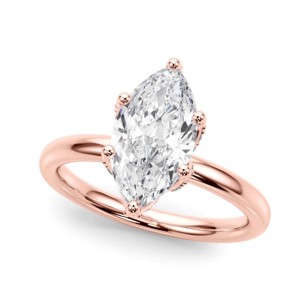VS F 0.65-0.95 Carat Lab Grown Diamond Floral Marquise Engagement Ring 14K Gold