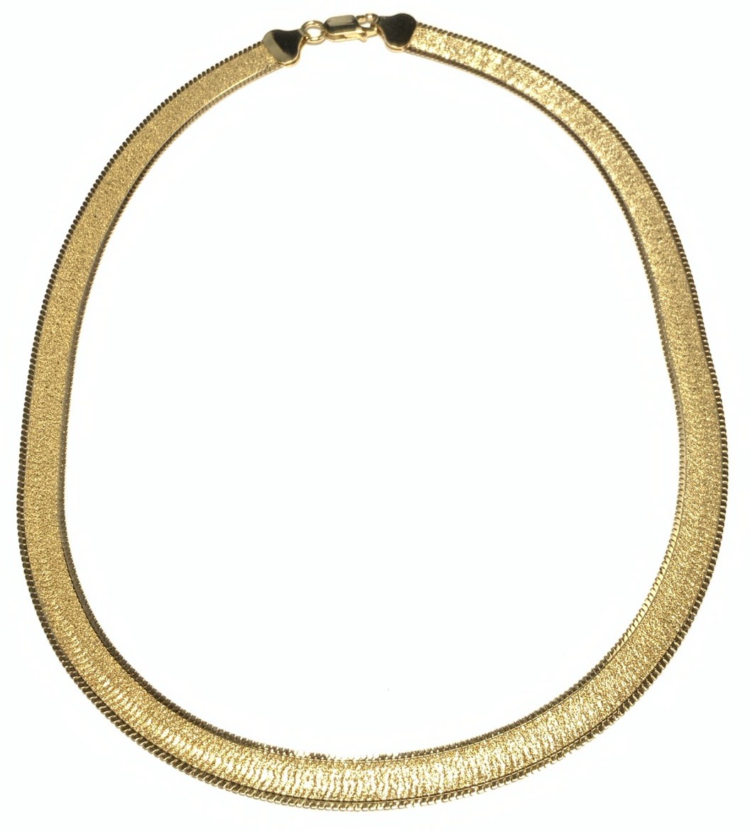 Itaor Vermeil Gold over Sterling 925 Herringbone Necklace 18.75-inches LY11