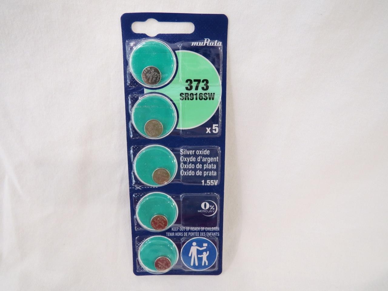 muRATA – SR916SW 373 1.55 SILVER OXIDE Batteries Exp 2027 FIVE in Package