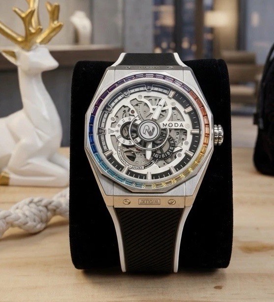 Noda Aero Series-1 43MM Stainless Steel White Skeleton Dial Automatic Watch