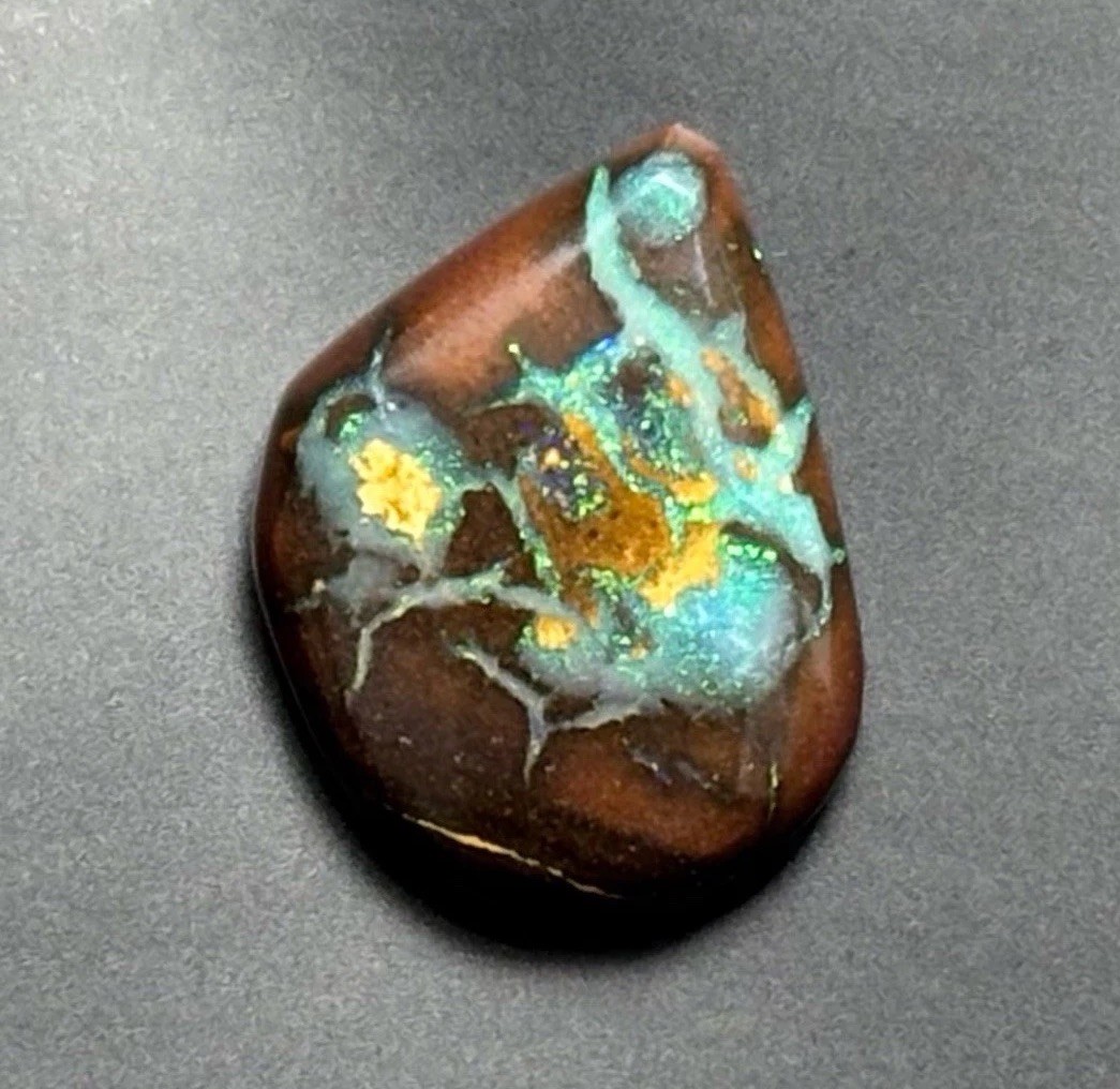 2.45ct Natural Boulder Opal Loose Stone Gem Flash Fire Australian Gemstone