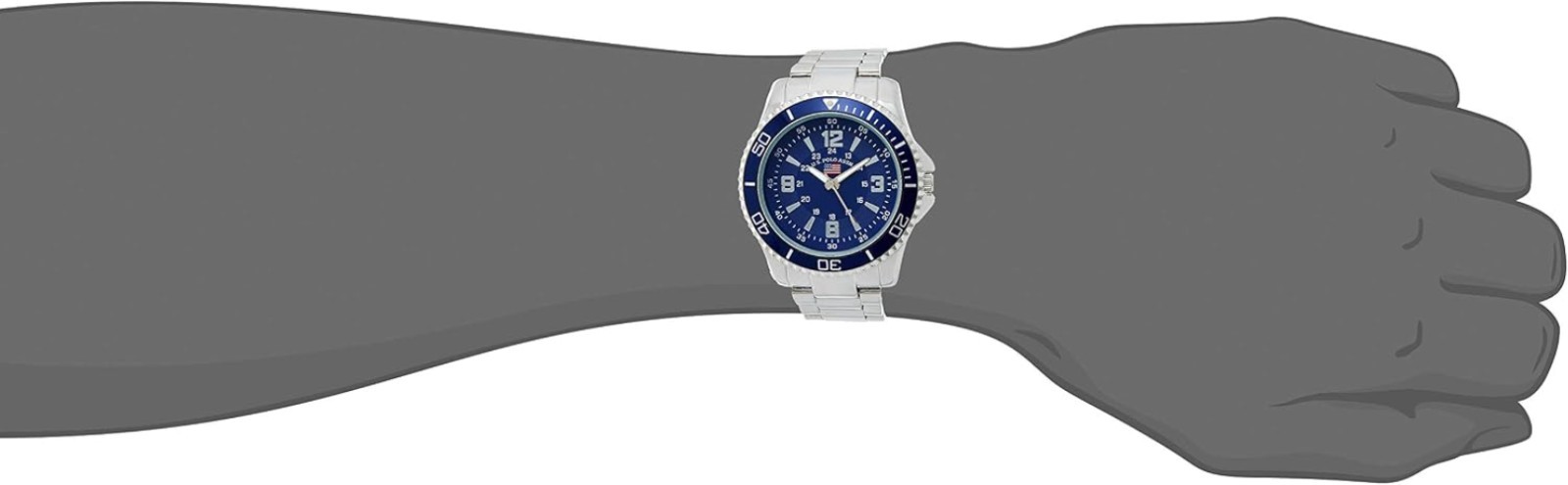 Stylish U.S. Polo Assn. Men’s Stainless Steel Watch | Luminous Blue Dial Design