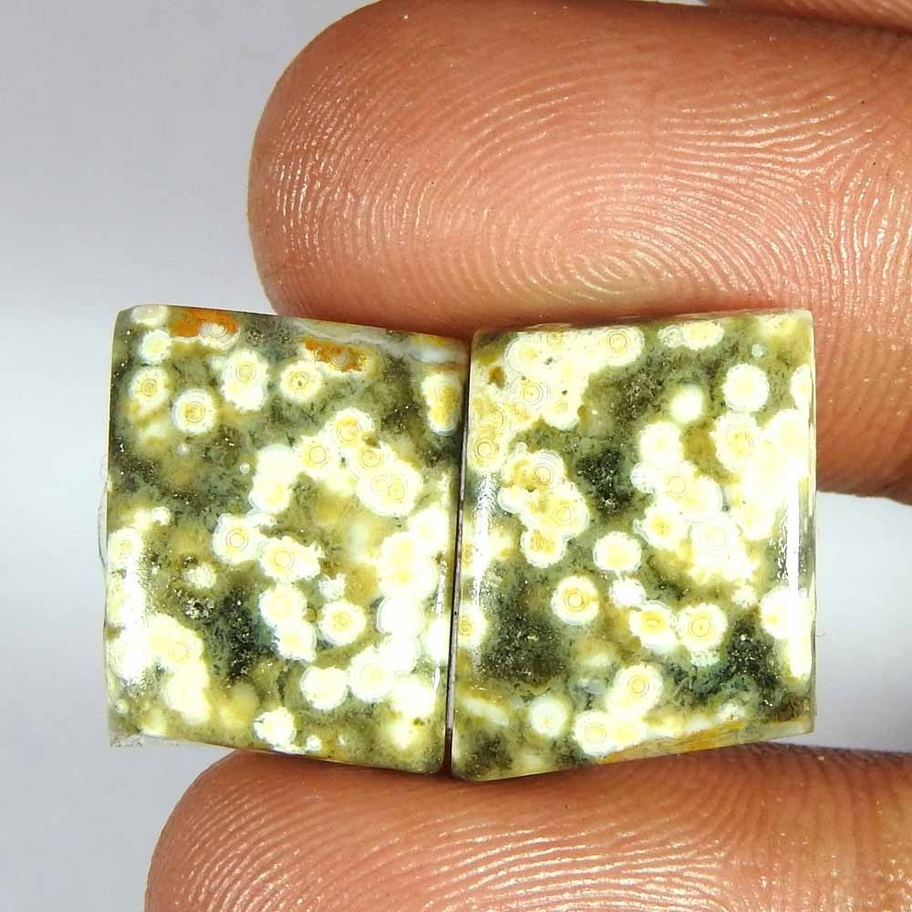 17.95Cts100%Natural Top Ocean Jasper Fancy Pair Cabochon Loose Gemstone