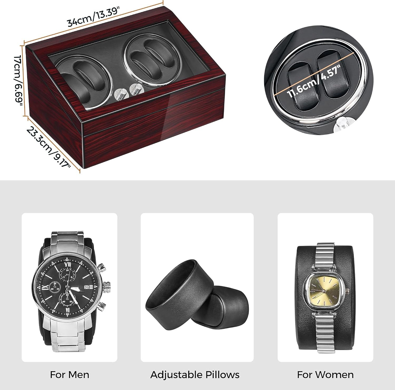 Watch Winder for Automatic Watches, Automatic Watch Winder Box | 4+6 Watch Rotat