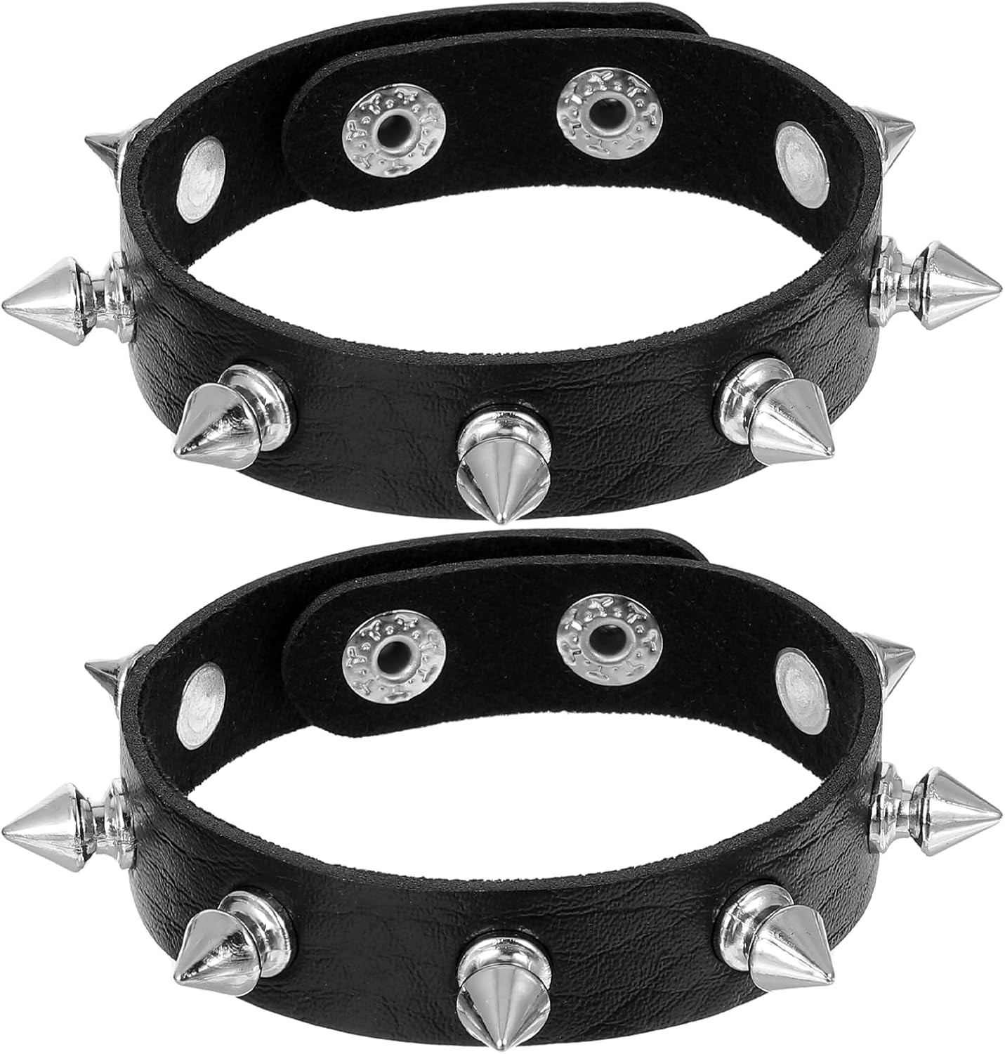 Spike Bracelet Adjustable Punk Rock Studded Leather Wristband Black Emo Bracelet