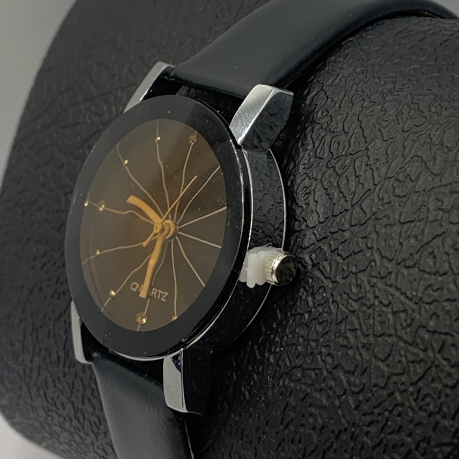 South Lane SS20-dr1-45 Black Leather Analog Dial Quartz Genuine Watch YR115