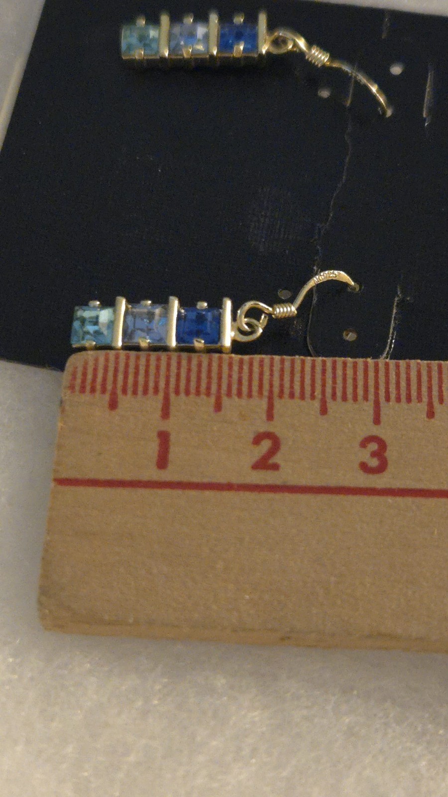 New Marsala 3 Toned Sapphire Drop Dangled 925 Pierced Earrings See MM’S in pics