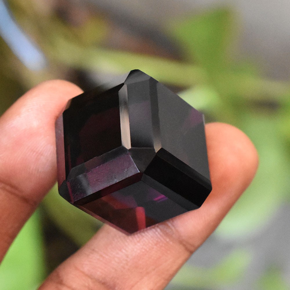 A++ Certified Padparadscha Huge Sapphire Cube Square Cut Loose Gemstone