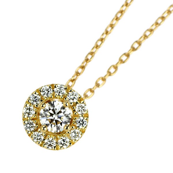 Forevermark K18YG Diamond Necklace 0.18ct D0.11ct Center of My Universe 61cm-80c
