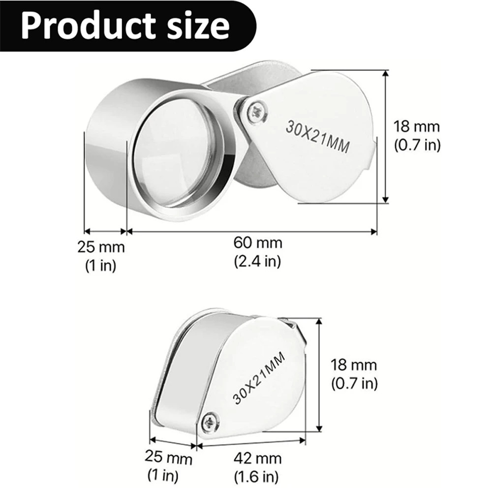 10-30X Jeweler’s Glass Magnifying Loupe-Eye Magnifier for Jewelry, Coin, Stamp