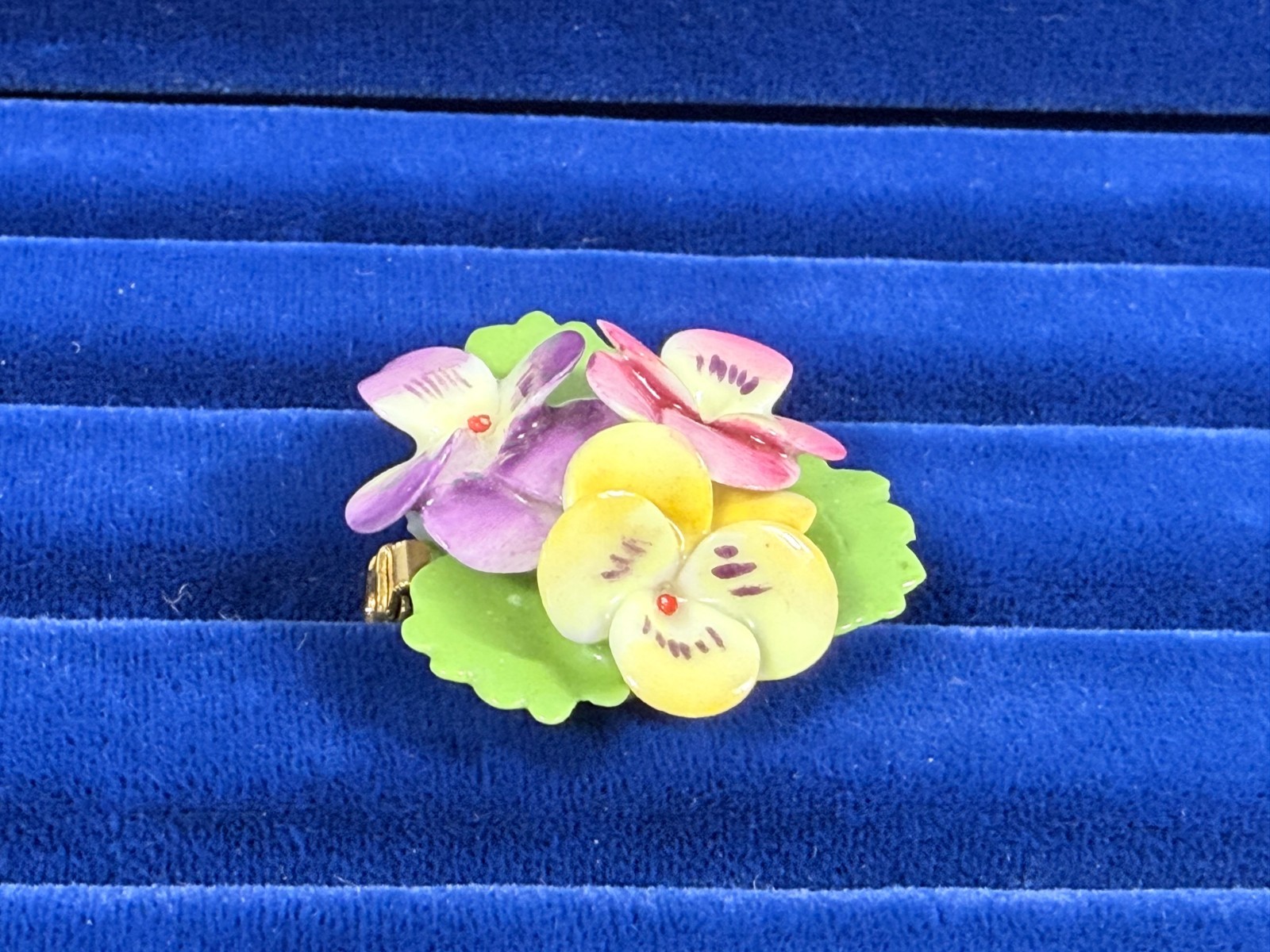 Vintage Bone China Pansy Yellow Pink Purple Made in England