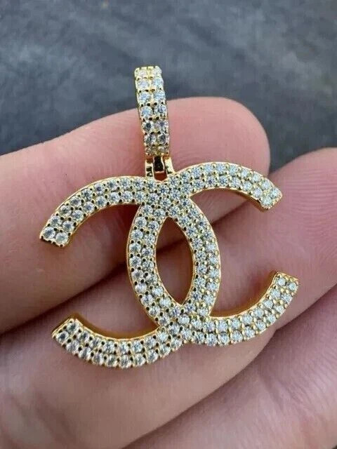 2Ct Round Cut Real Moissanite Fancy Women’s Pendant 14K Yellow Gold Plated