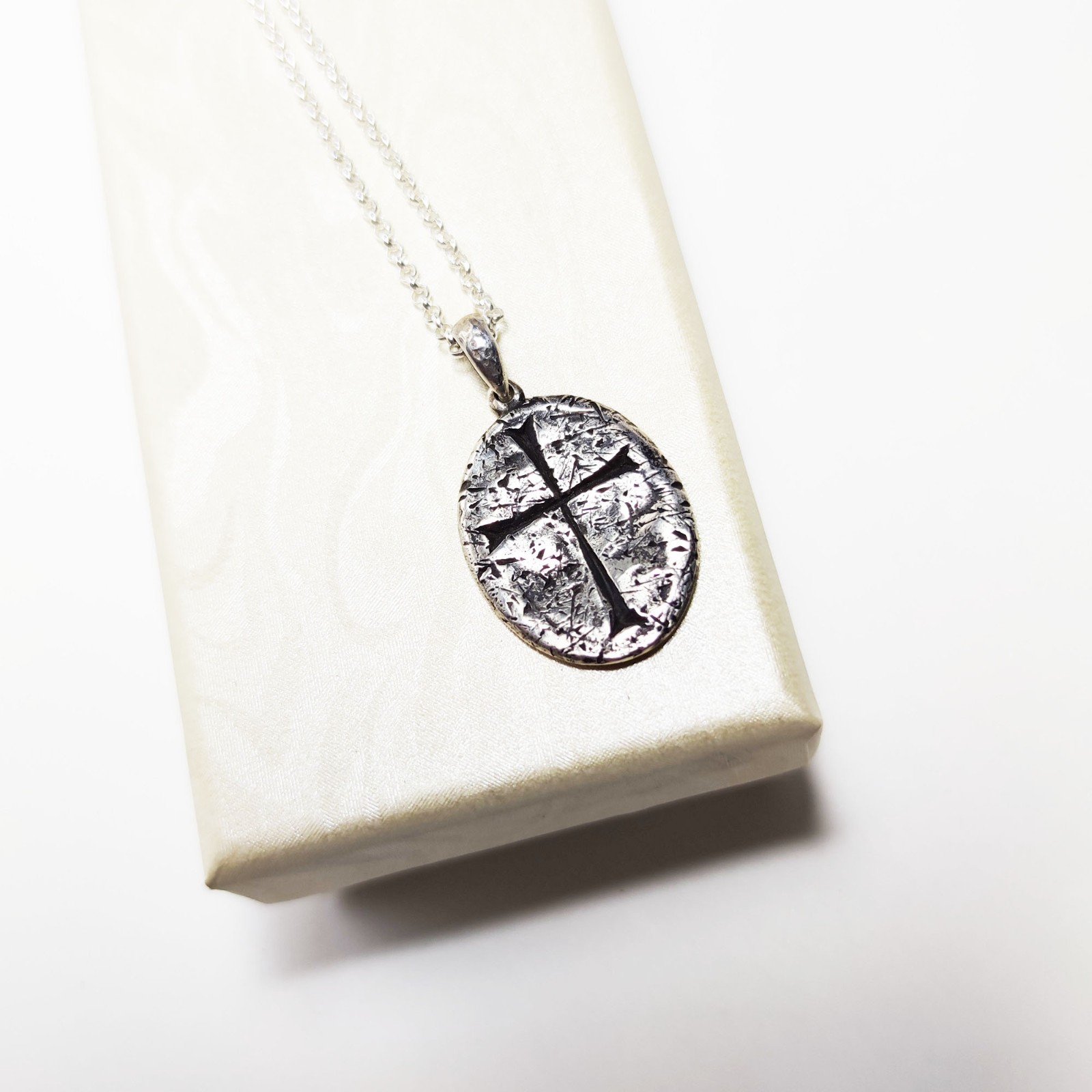 Templar Cross Pendant 925 Silver Men Jewelry