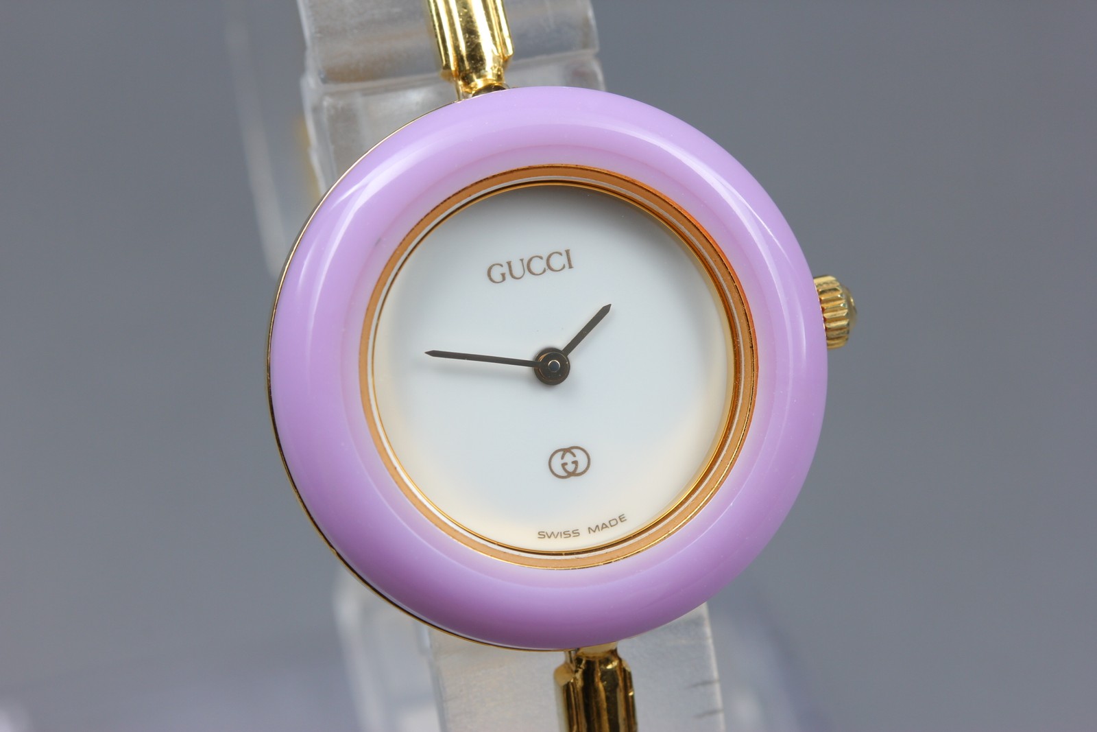 [Near MINT] Gucci Change Bezel 1100-L Gold White Dial 26mm Quartz Women’s Watch